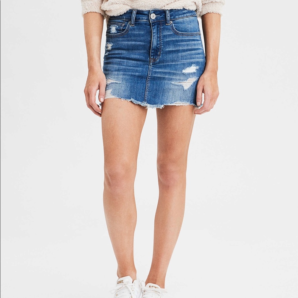 AE High rise denim skirt